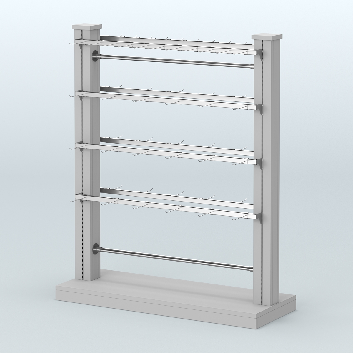 Островная система с перфорацией и пристенными поручнями под крючки с навеской №4 Серый