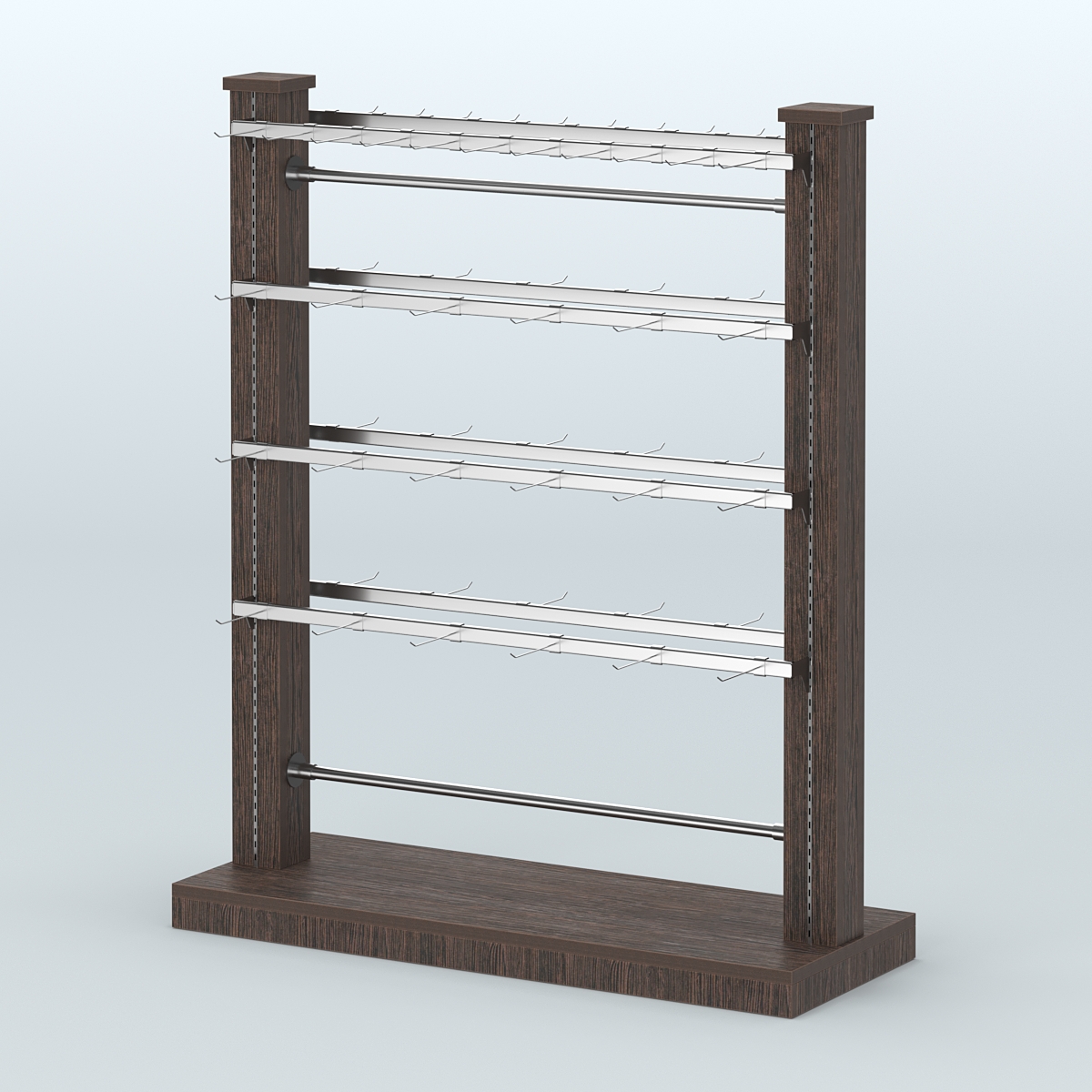 Островная система с перфорацией и пристенными поручнями под крючки с навеской №4 Дуб Венге