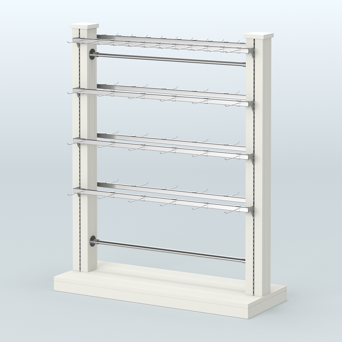 Островная система с перфорацией и пристенными поручнями под крючки с навеской №4 Белый