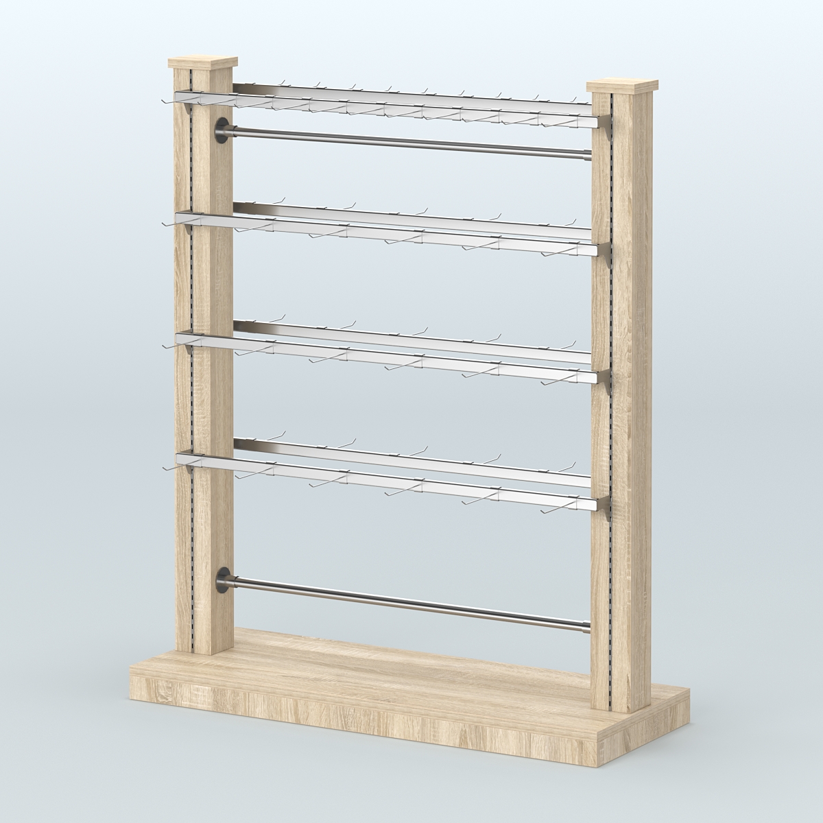 Островная система с перфорацией и пристенными поручнями под крючки с навеской №4 Дуб сонома