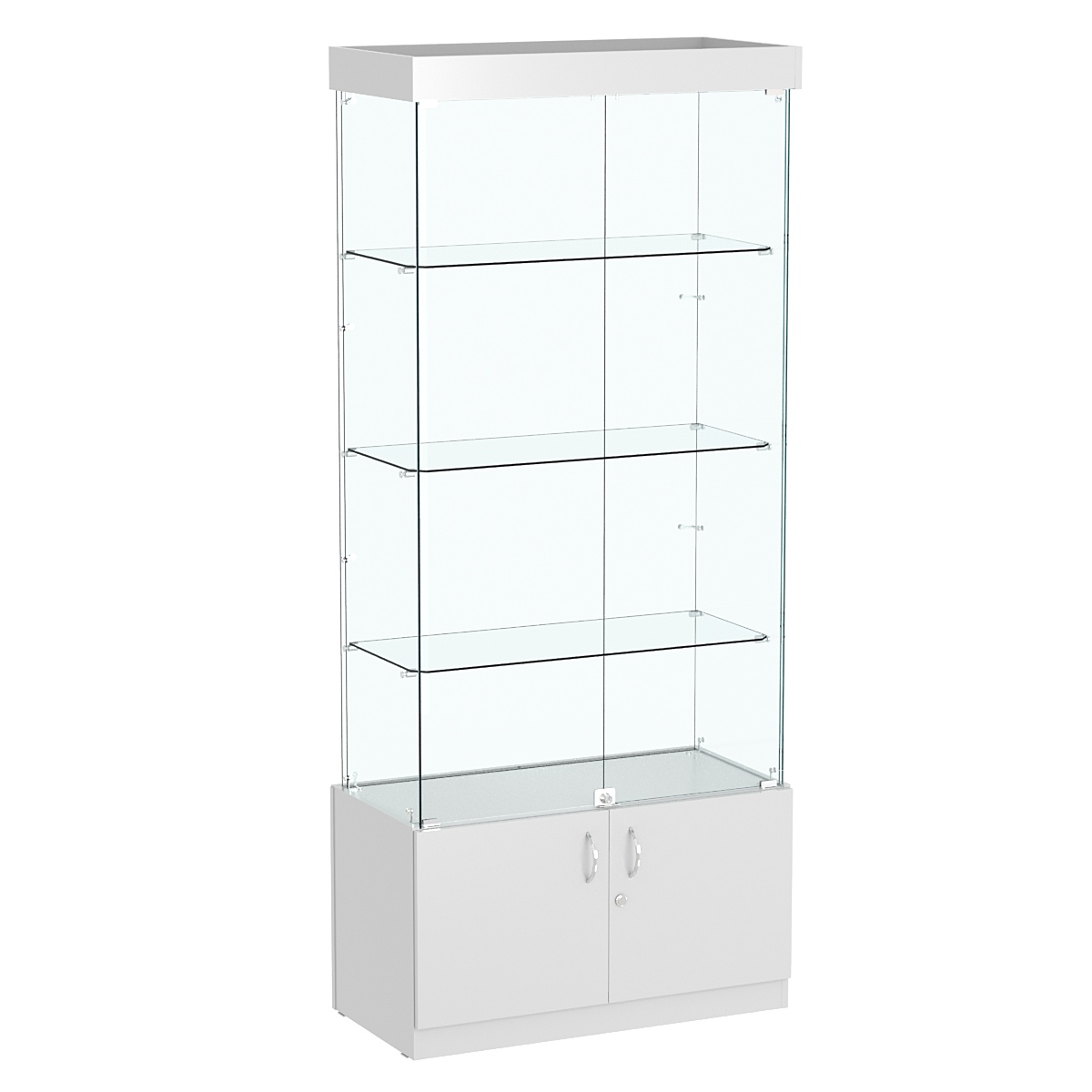 Витрина Истра №1 прямоугольная (задняя стенка - стекло) Серый