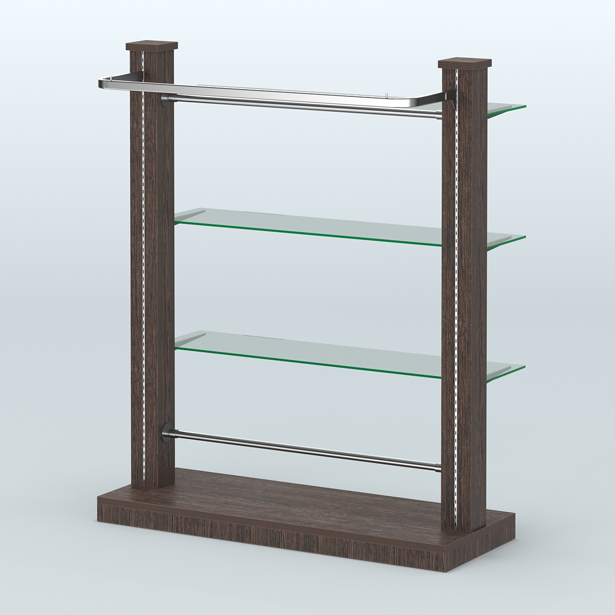 Островная система с перфорацией и тремя стеклянными полками №9 Дуб Венге