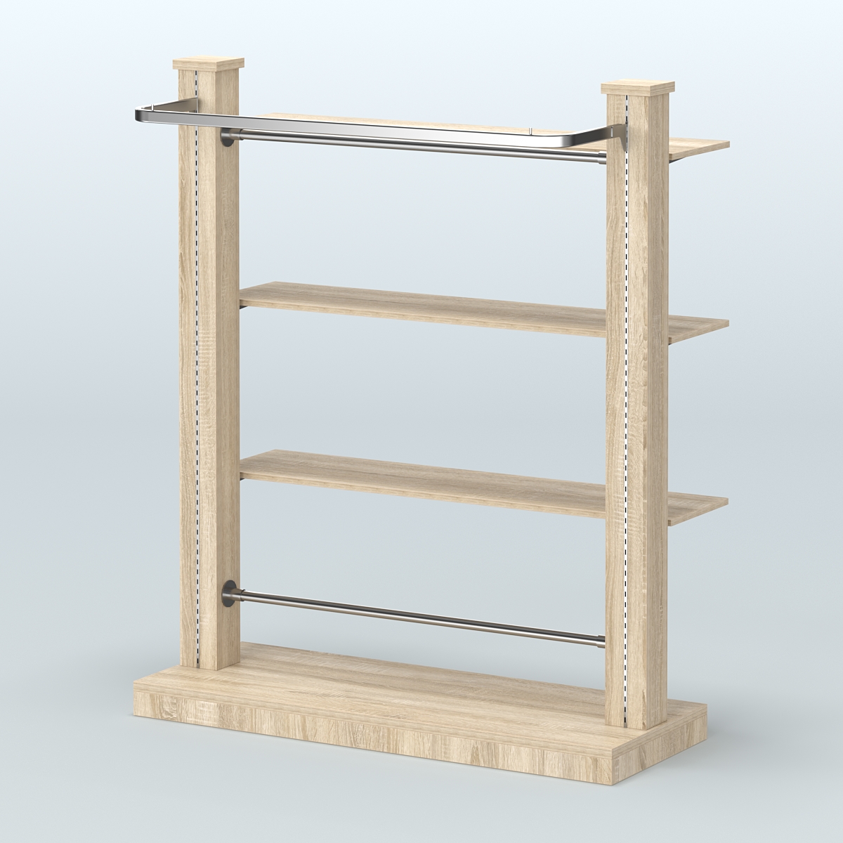 Островная система с перфорацией и тремя полками из ДСП №11 Дуб сонома