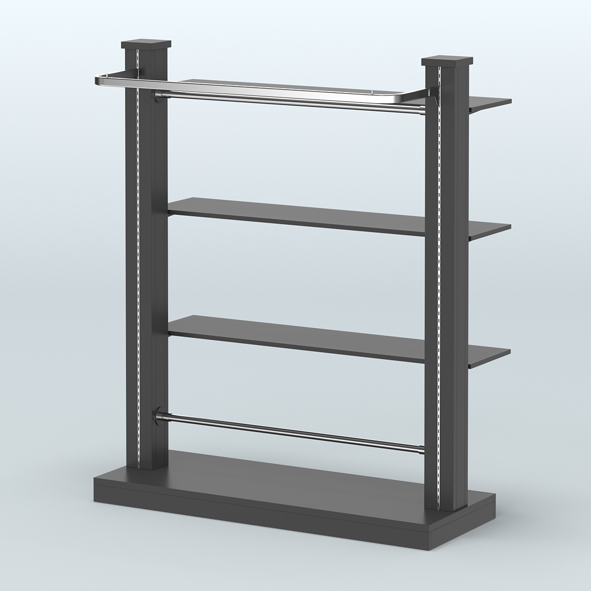 Островная система с перфорацией и тремя полками из ДСП №11 Черный