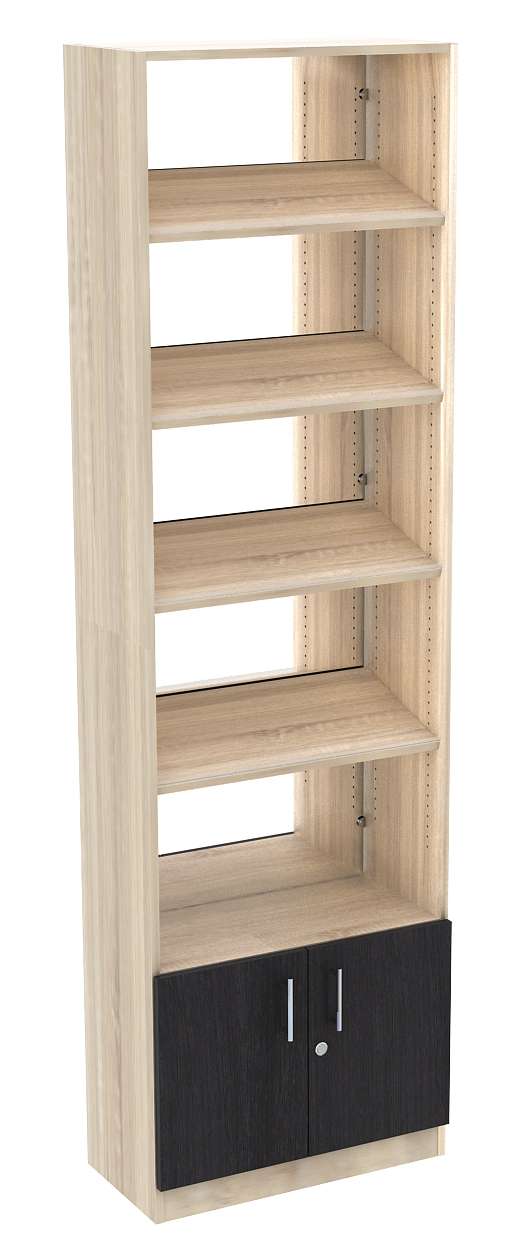 Стеллаж из ДСП с 4-мя наклонными полками 300x600 мм серии TILT-4 №5-2 (З/C - ЗЕРКАЛО) Серый