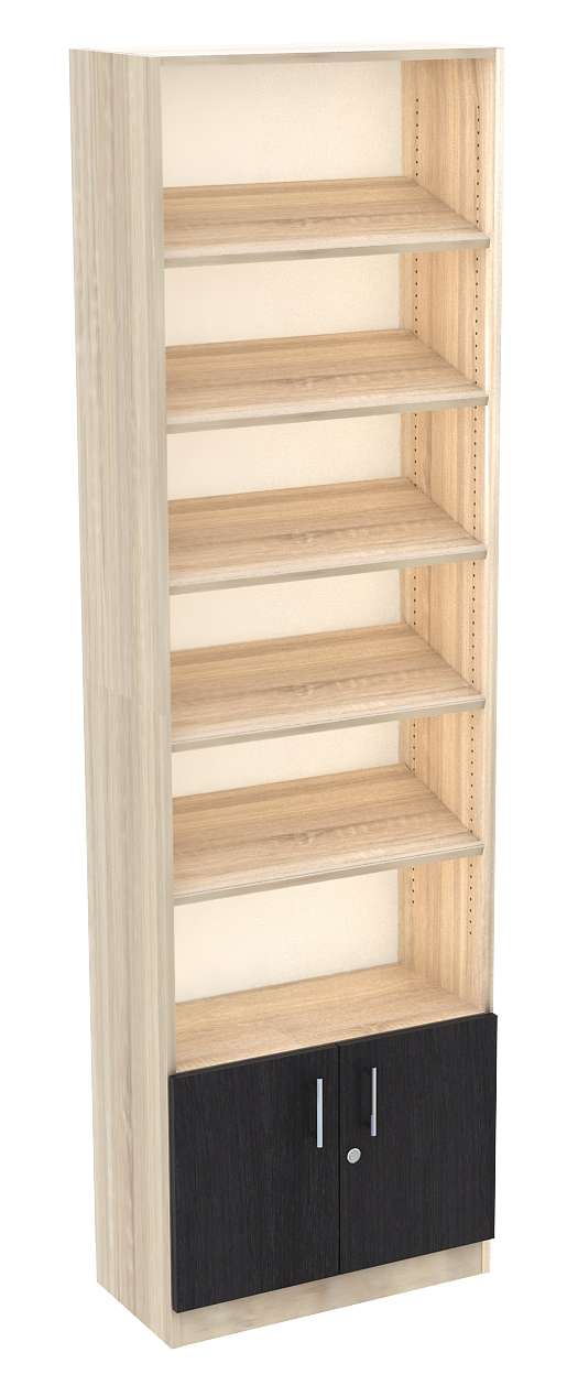 Стеллаж из ДСП с 5-ю наклонными полками 300x600 мм серии TILT-5 №5 (З/C - ДВП) Дуб Венге