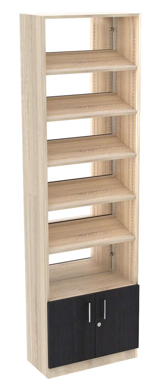 Стеллаж из ДСП с 5-ю наклонными полками 300x600 мм серии TILT-5 №5-2 (З/C - ЗЕРКАЛО) Дуб Золотистый