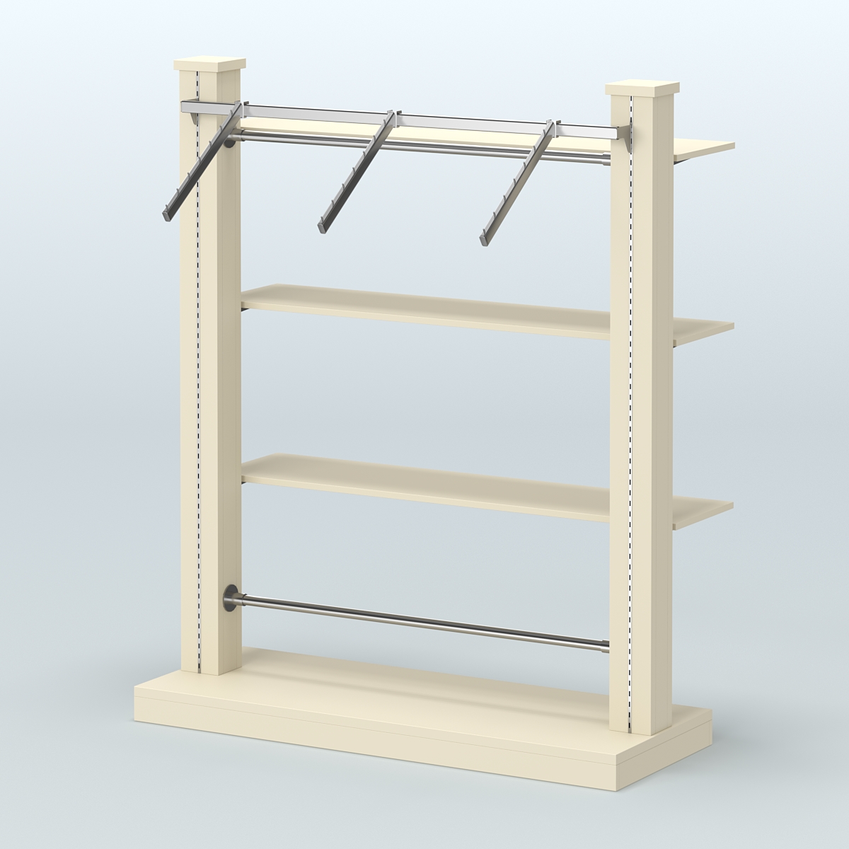 Островная система с перфорацией и тремя полками из ДСП №14 Крем Вайс
