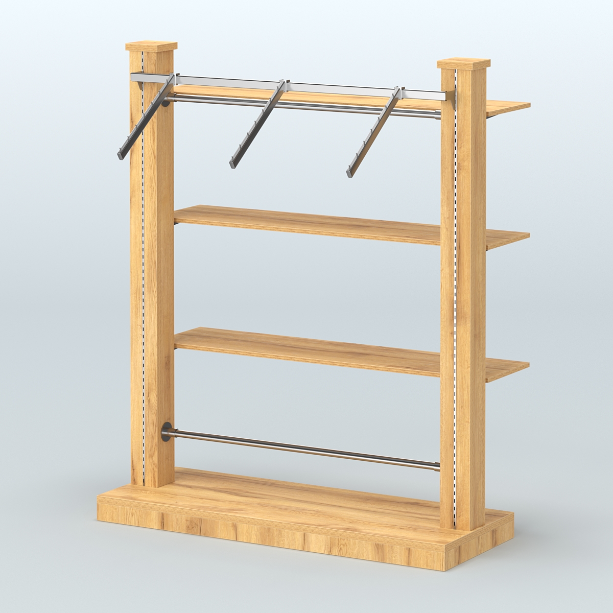 Островная система с перфорацией и тремя полками из ДСП №14 Дуб Золотистый