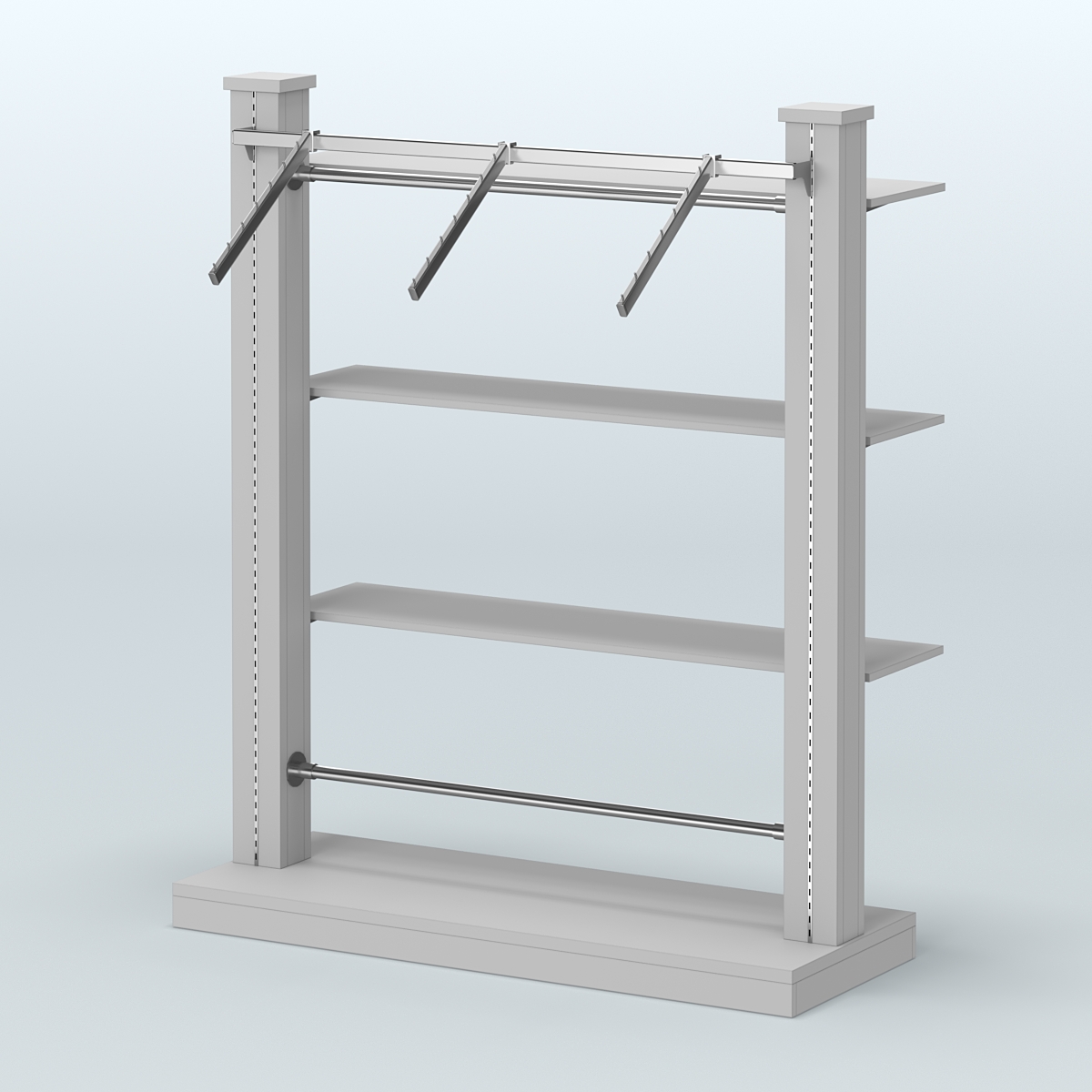 Островная система с перфорацией и тремя полками из ДСП №14 Серый