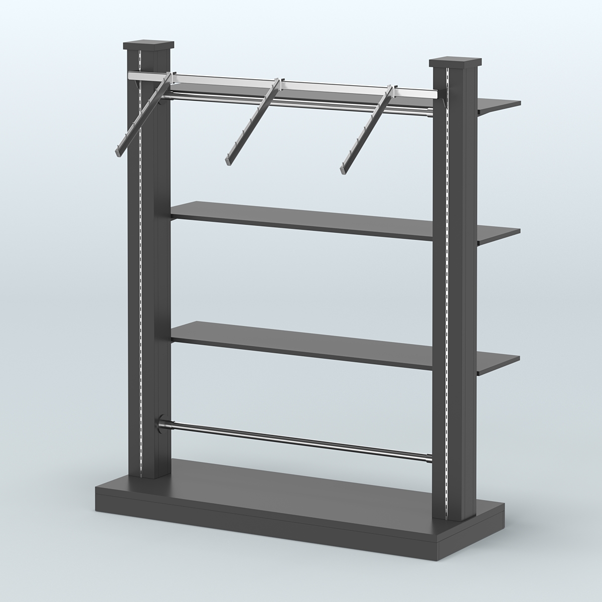 Островная система с перфорацией и тремя полками из ДСП №14 Черный