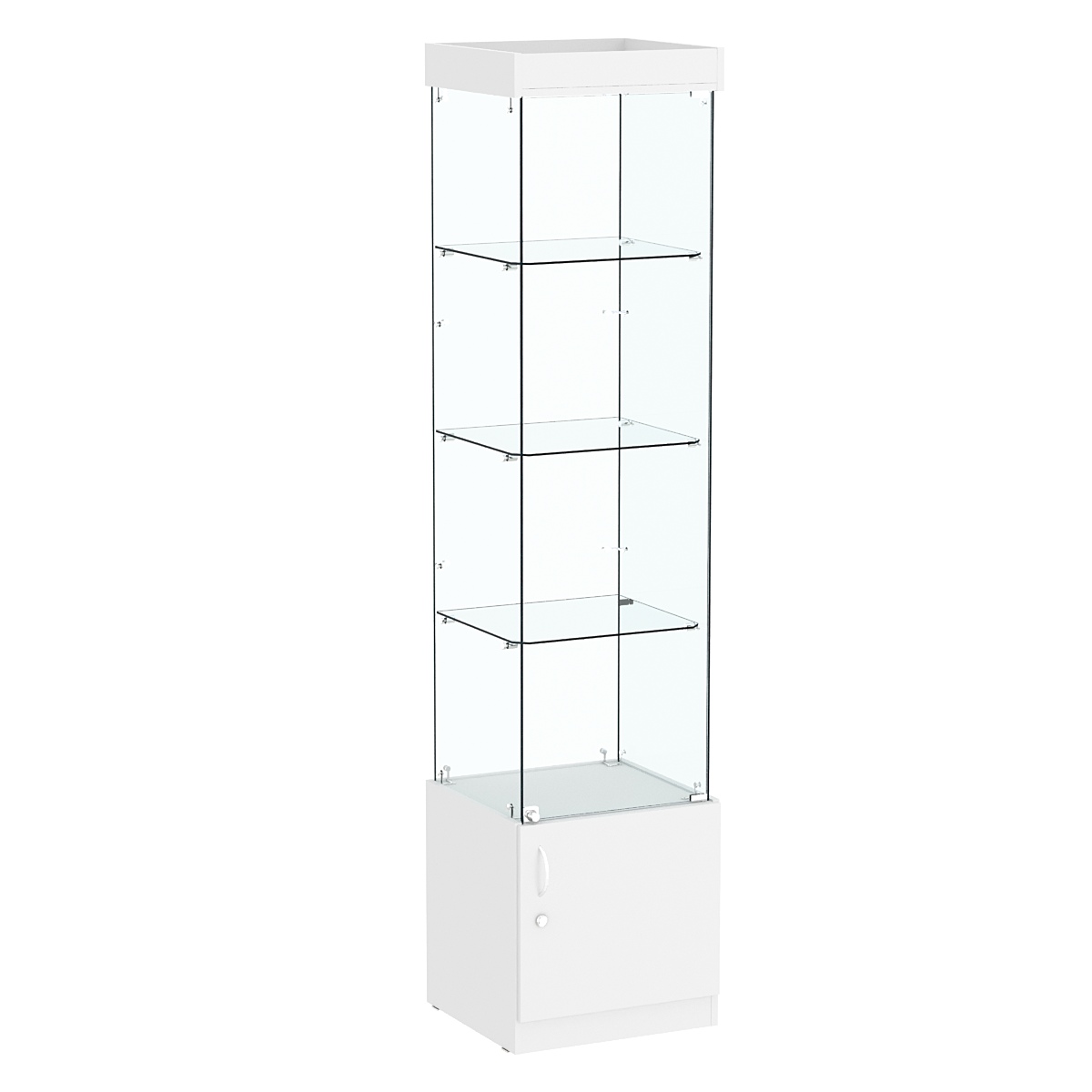 Витрина ИСТРА №2 стаканчик (задняя стенка - стекло) Белый