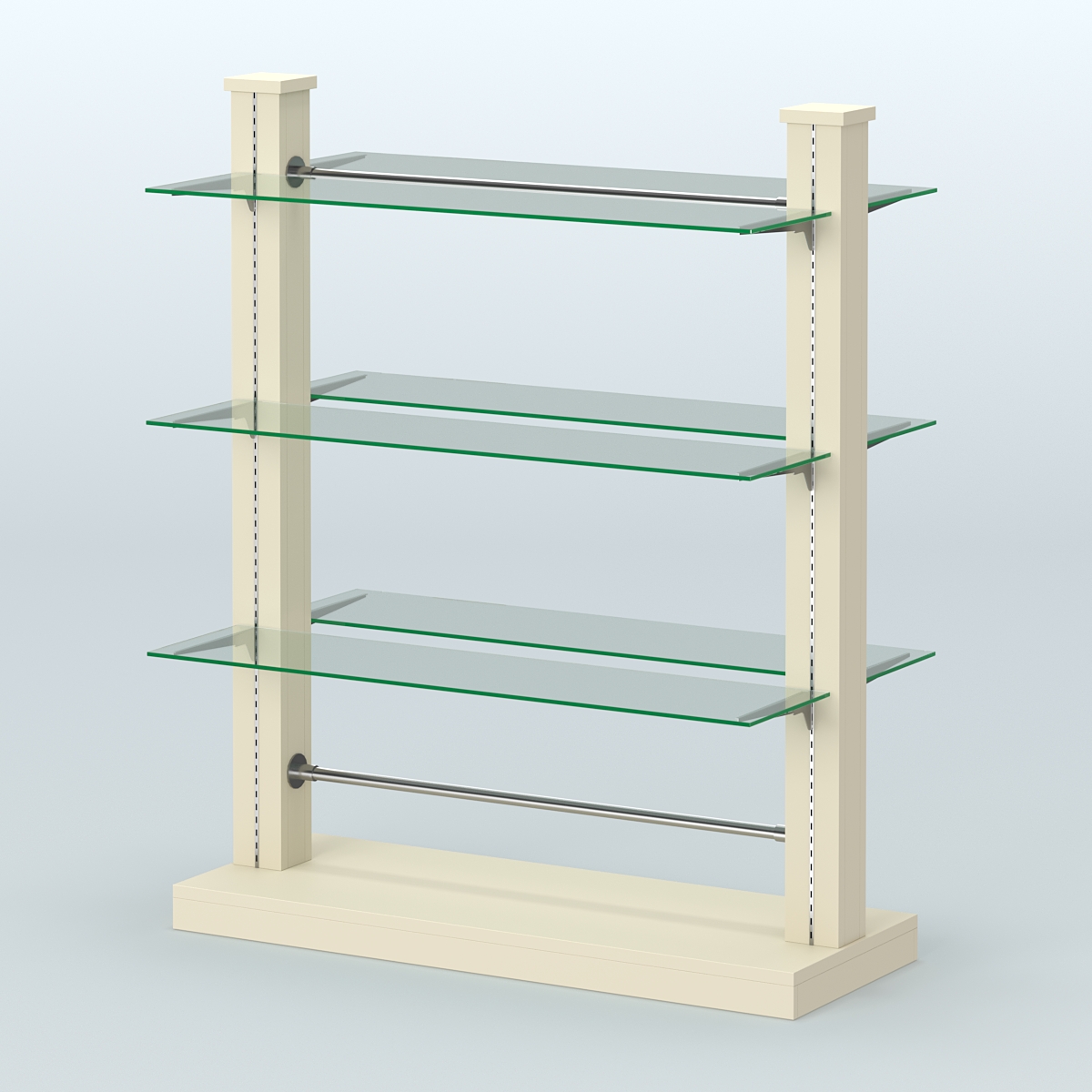 Островная система с перфорацией и шестью стеклянными полками №18 Крем Вайс