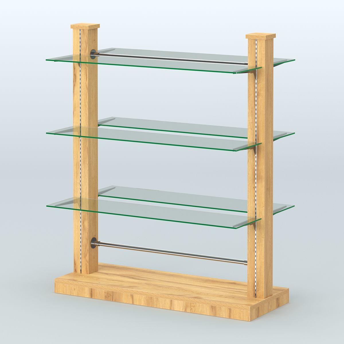 Островная система с перфорацией и шестью стеклянными полками №18 Дуб Золотистый