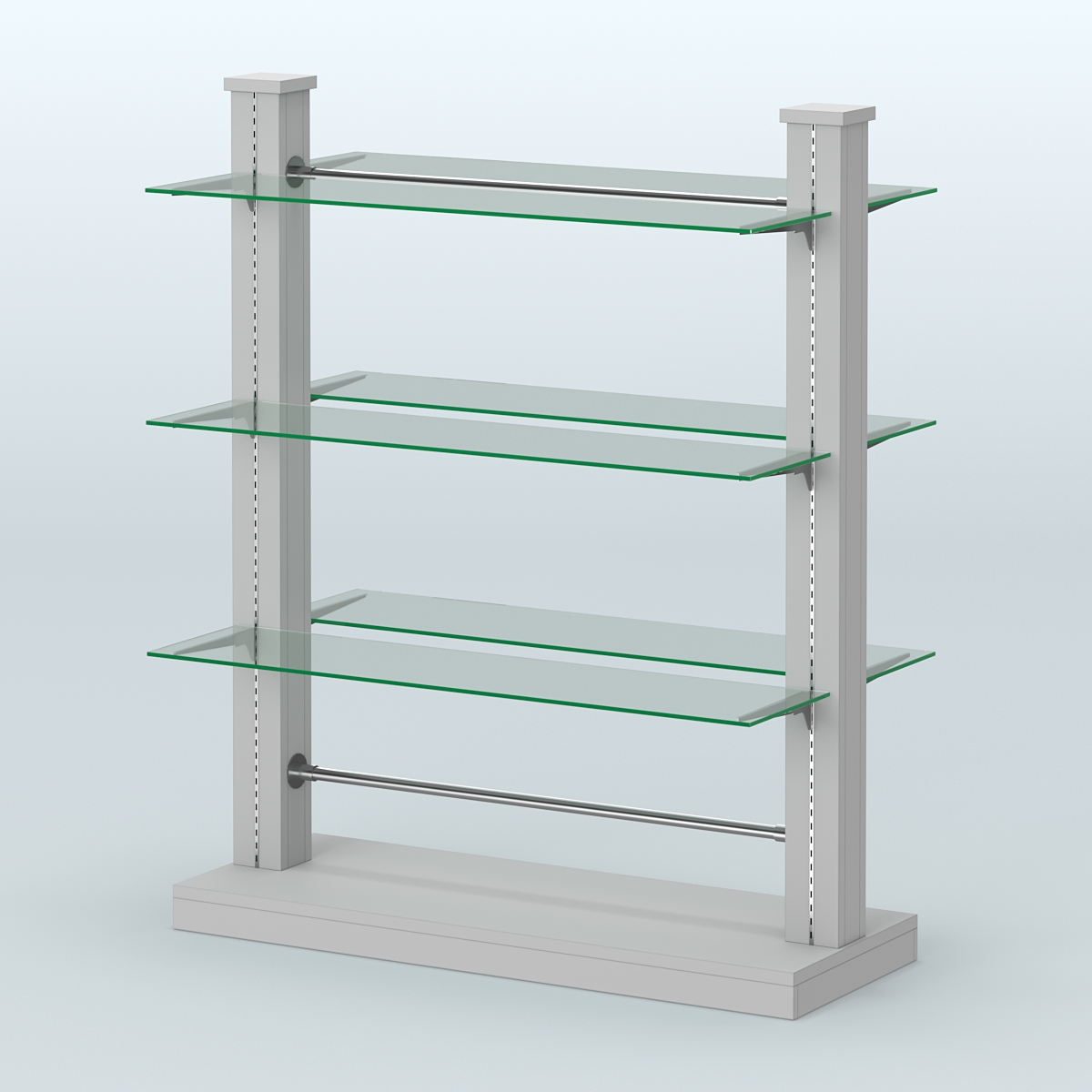 Островная система с перфорацией и шестью стеклянными полками №18 Серый