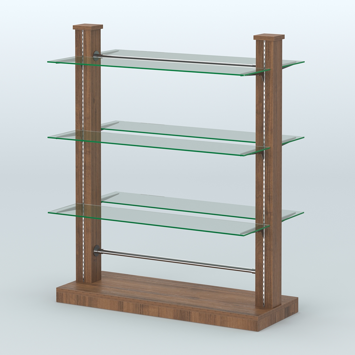 Островная система с перфорацией и шестью стеклянными полками №18 Орех