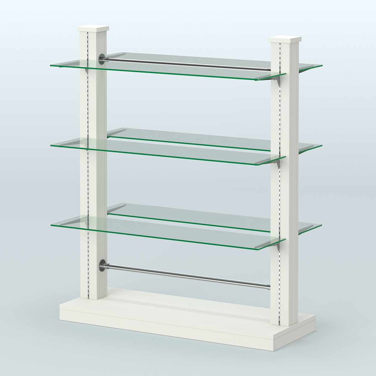 Островная система с перфорацией и шестью стеклянными полками №18 Белый
