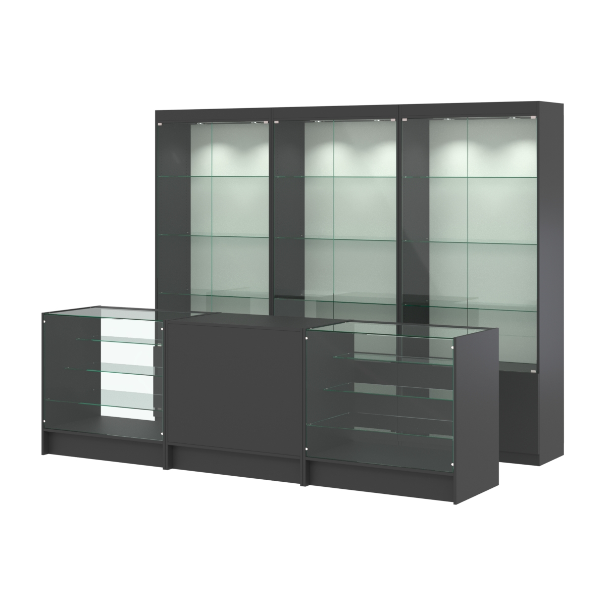 Комплект витрин ЭК-01 и прилавков ЭК-4 Черный