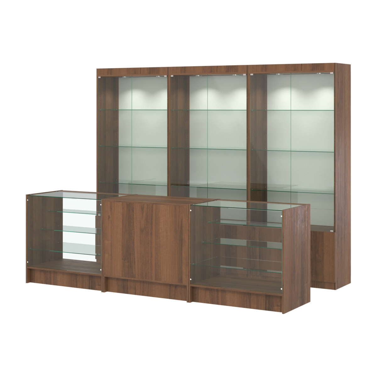 Комплект витрин ЭК-01 и прилавков ЭК-4 Орех