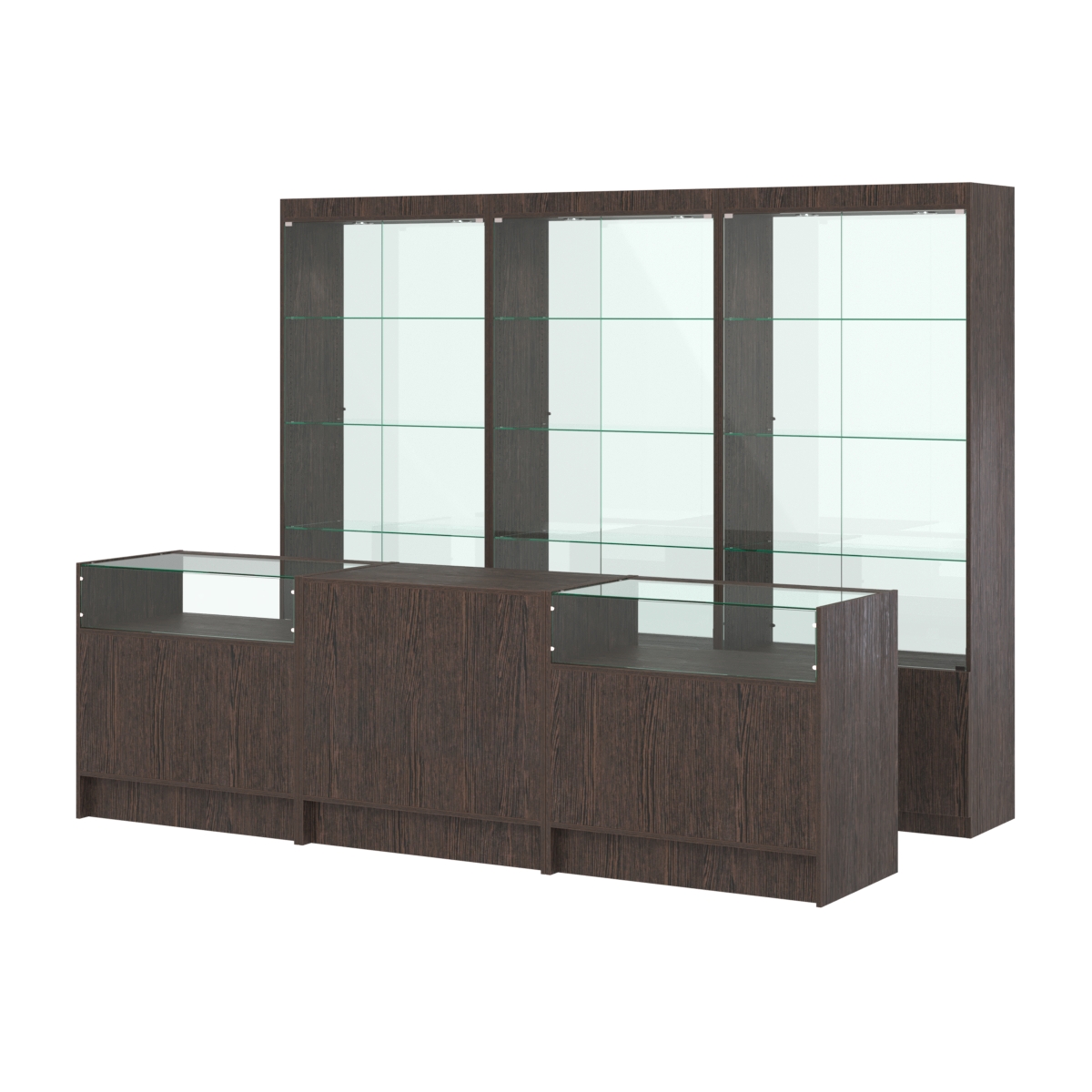 Комплект витрин ЭК-02 и прилавков ЭК-2 Дуб Венге