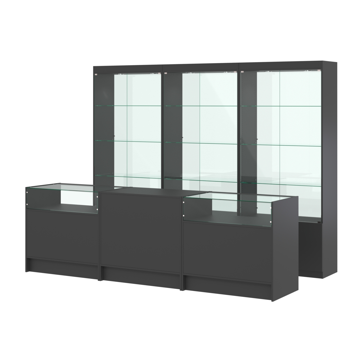 Комплект витрин ЭК-02 и прилавков ЭК-2 Черный