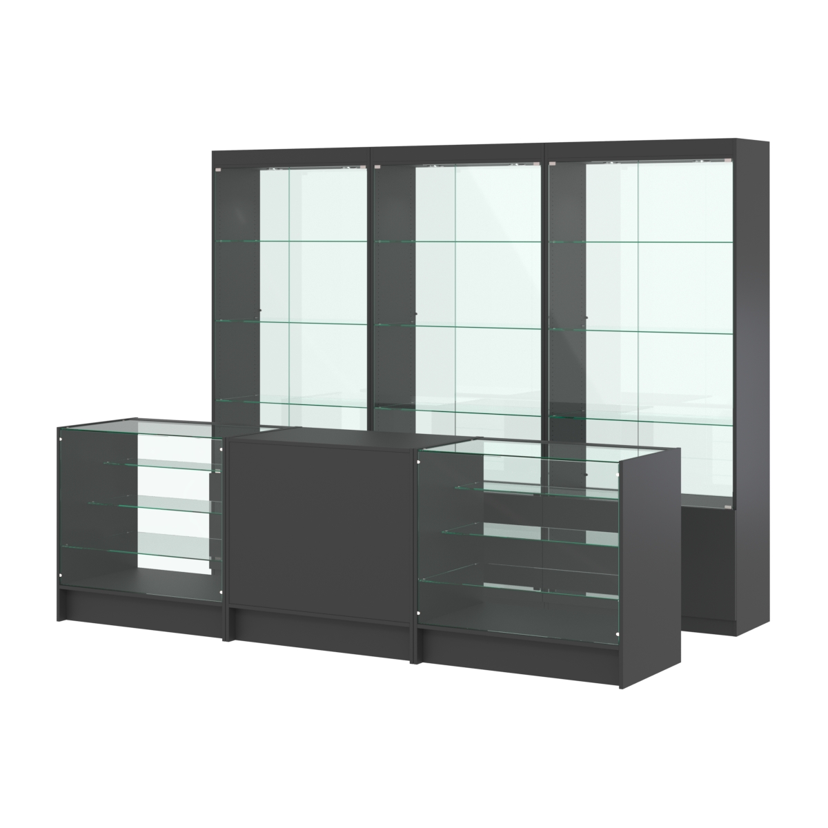 Комплект витрин ЭК-02 и прилавков ЭК-4 Черный