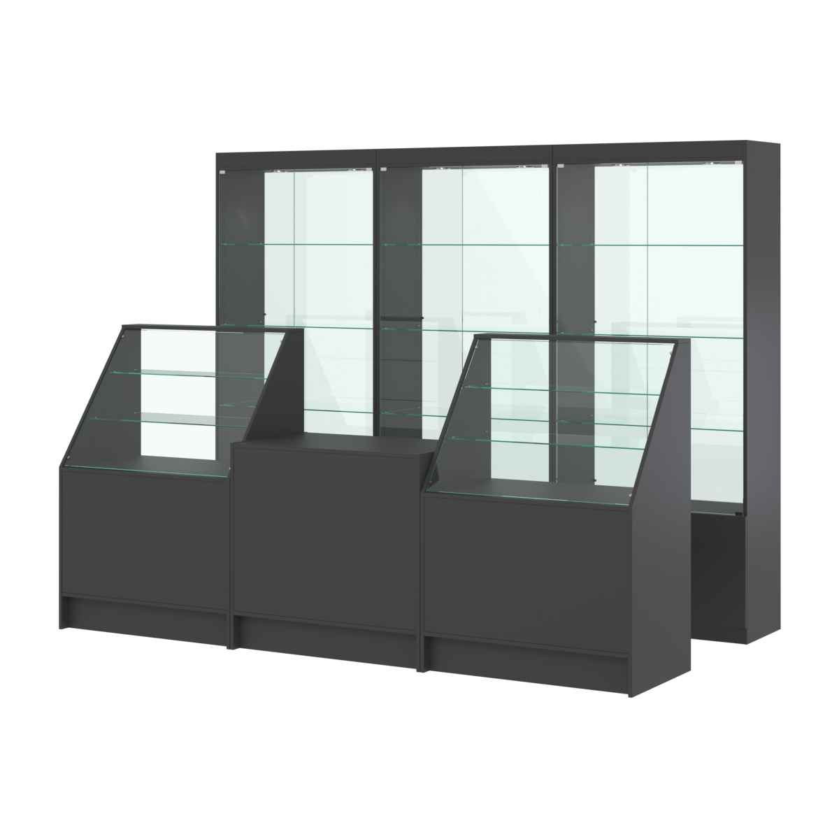 Комплект витрин ЭК-02 и прилавков ЭК-7 Черный