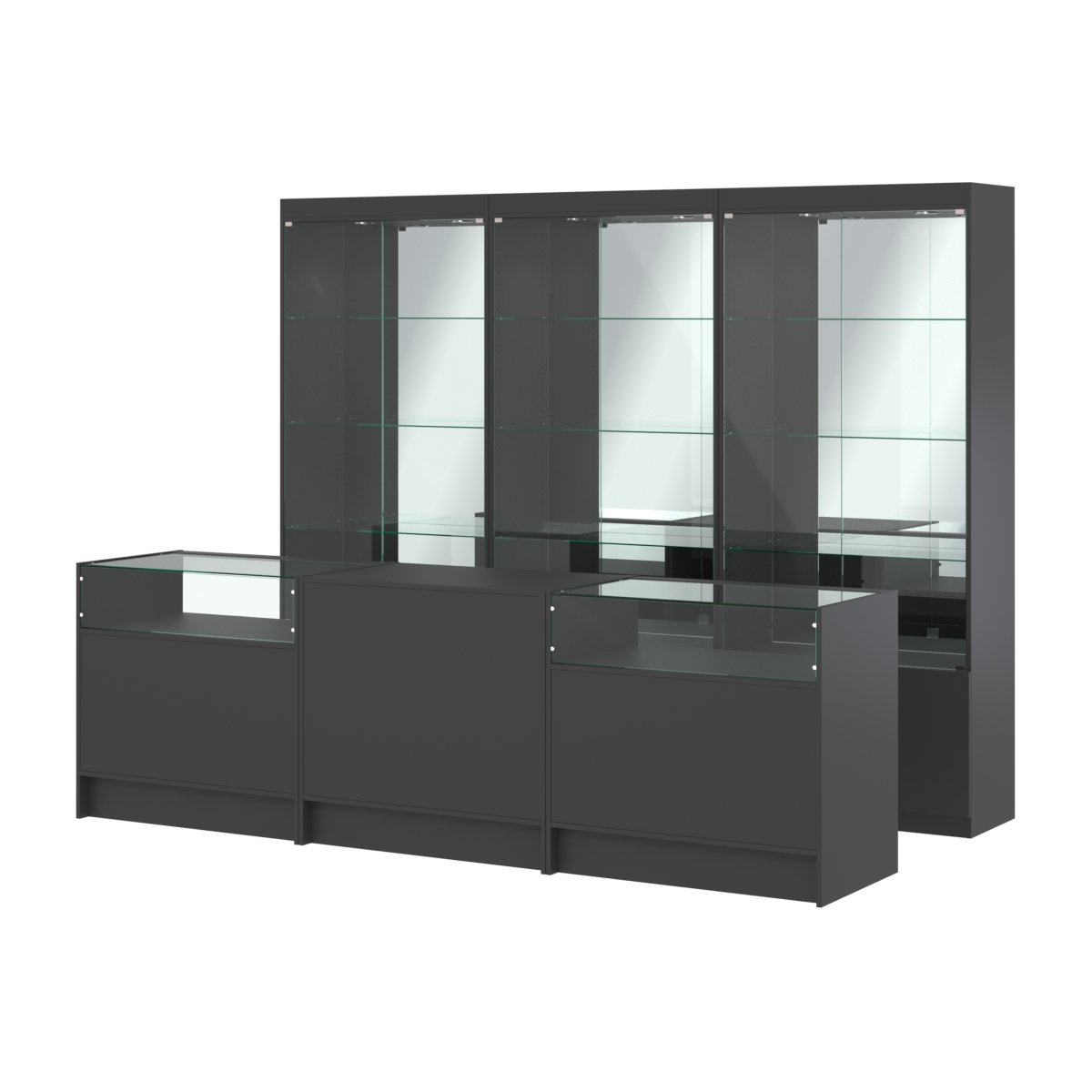 Комплект витрин ЭК-03 и прилавков ЭК-2 Черный