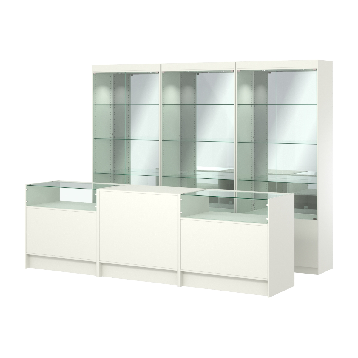 Комплект витрин ЭК-03 и прилавков ЭК-2 Белый