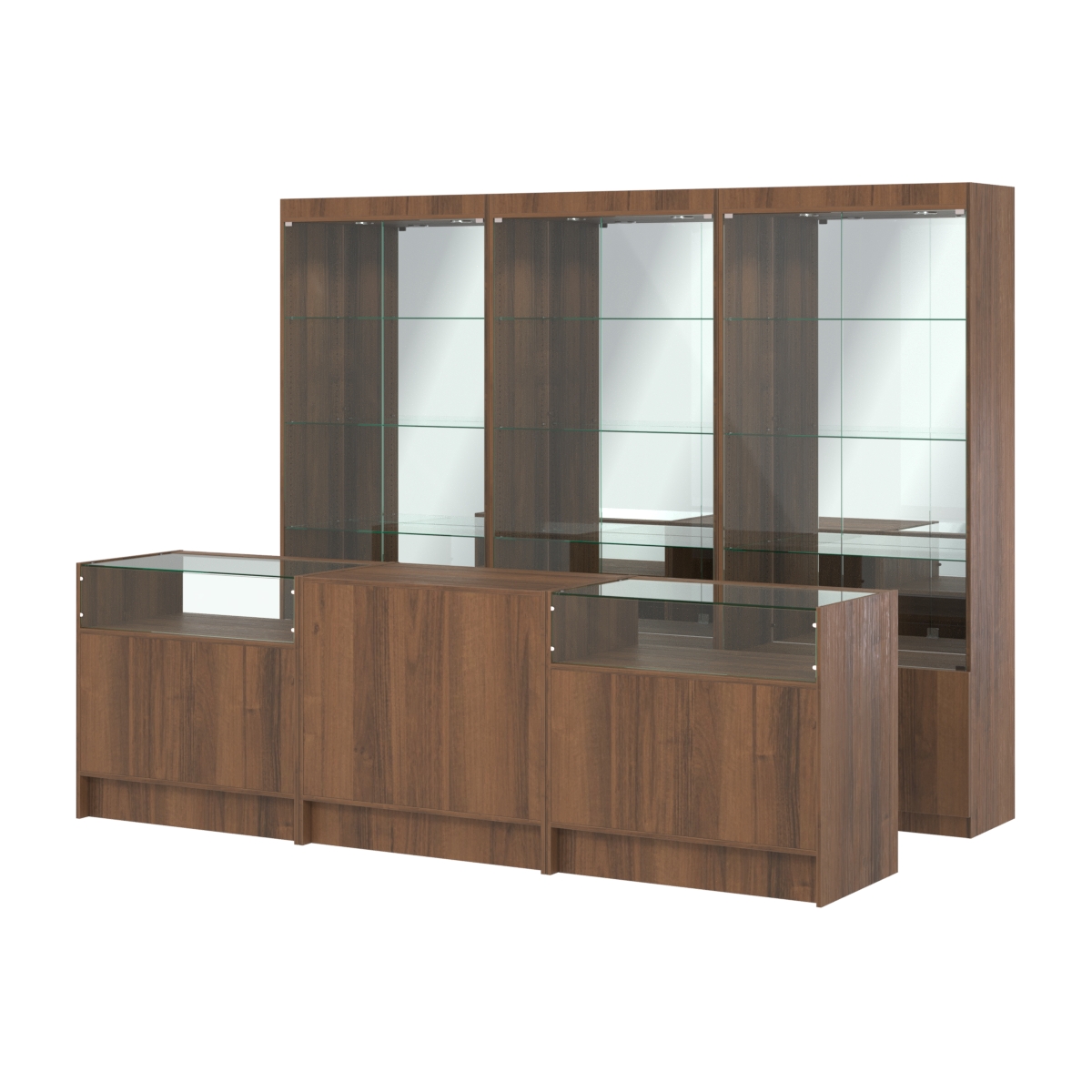 Комплект витрин ЭК-03 и прилавков ЭК-2 Орех