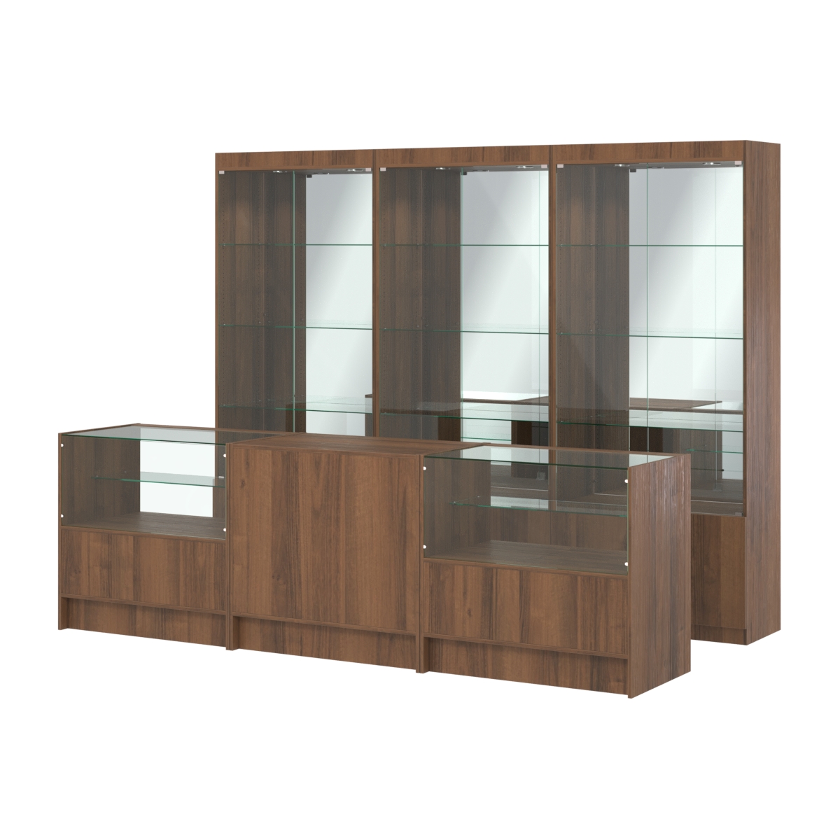 Комплект витрин ЭК-03 и прилавков ЭК-3 Орех