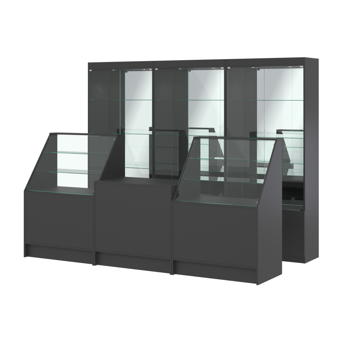 Комплект витрин ЭК-03 и прилавков ЭК-7 Черный