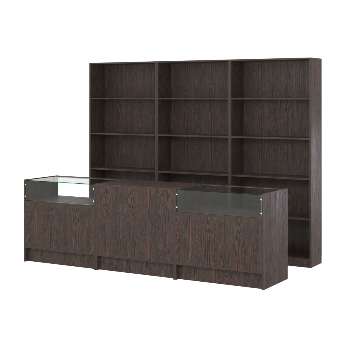 Комплект стеллажей ЭК-01 и прилавков ЭК-2 Дуб Венге