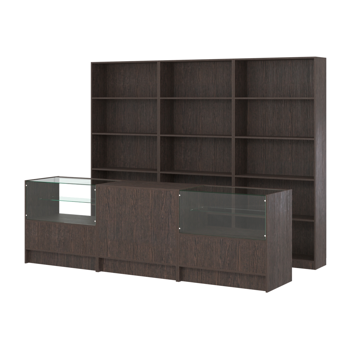 Комплект стеллажей ЭК-01 и прилавков ЭК-3 Дуб Венге