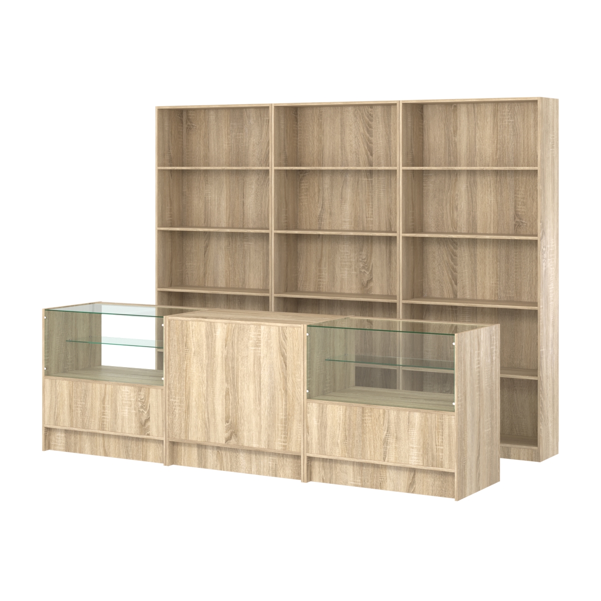 Комплект стеллажей ЭК-01 и прилавков ЭК-3 Дуб сонома