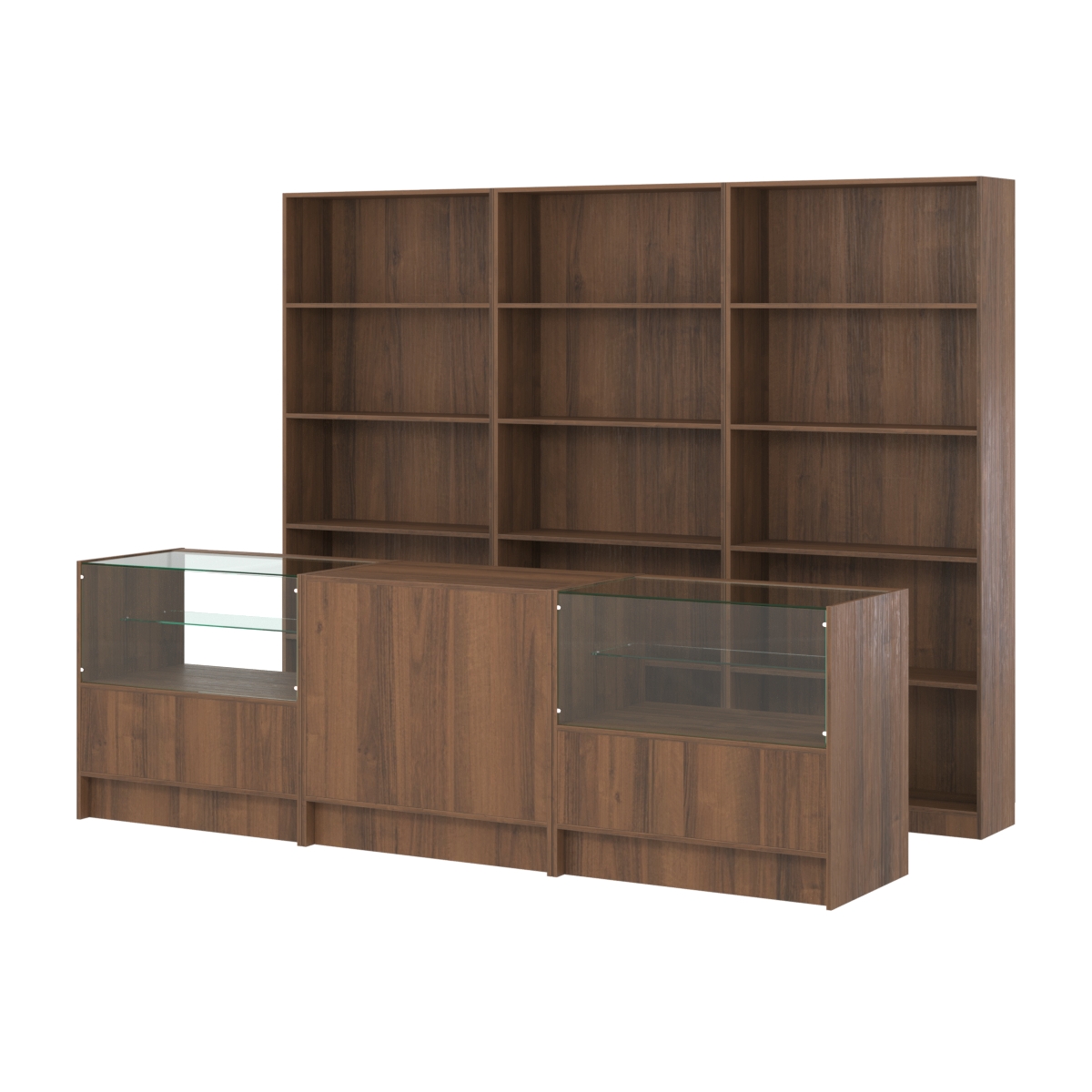 Комплект стеллажей ЭК-01 и прилавков ЭК-3 Орех