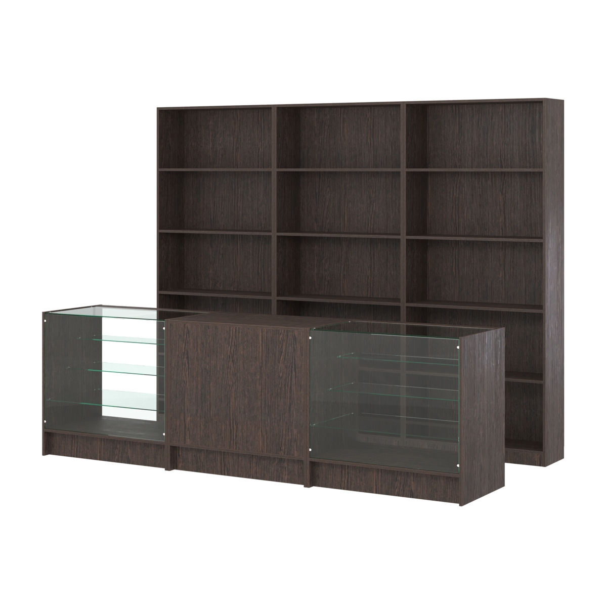 Комплект стеллажей ЭК-01 и прилавков ЭК-4 Дуб Венге