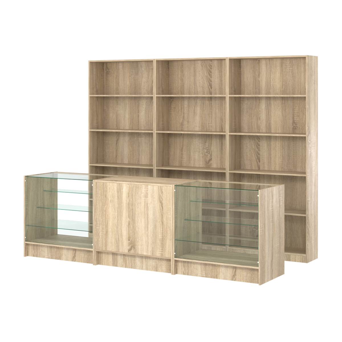 Комплект стеллажей ЭК-01 и прилавков ЭК-4 Дуб сонома