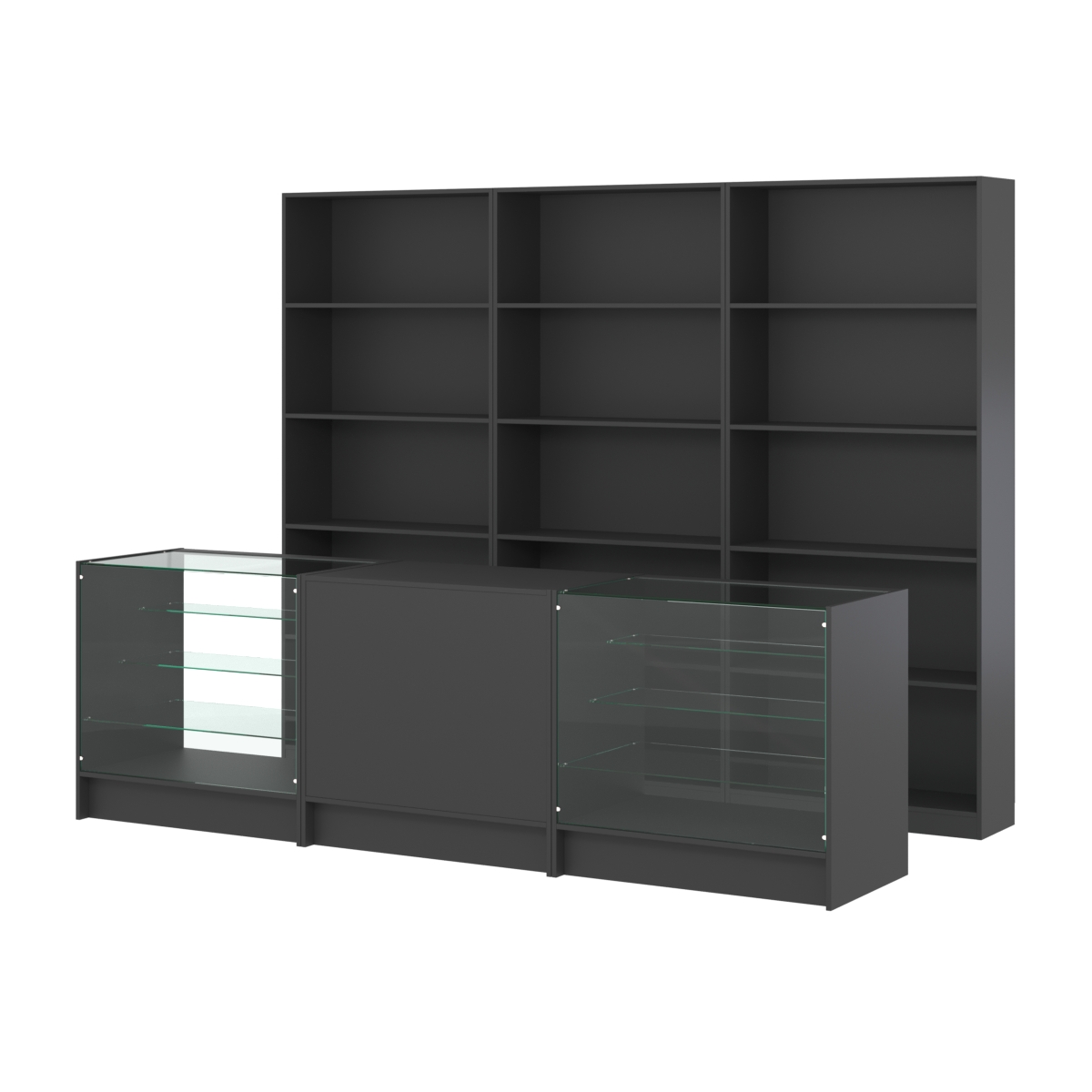 Комплект стеллажей ЭК-01 и прилавков ЭК-4 Черный