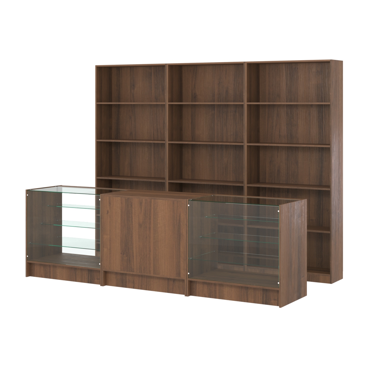 Комплект стеллажей ЭК-01 и прилавков ЭК-4 Орех