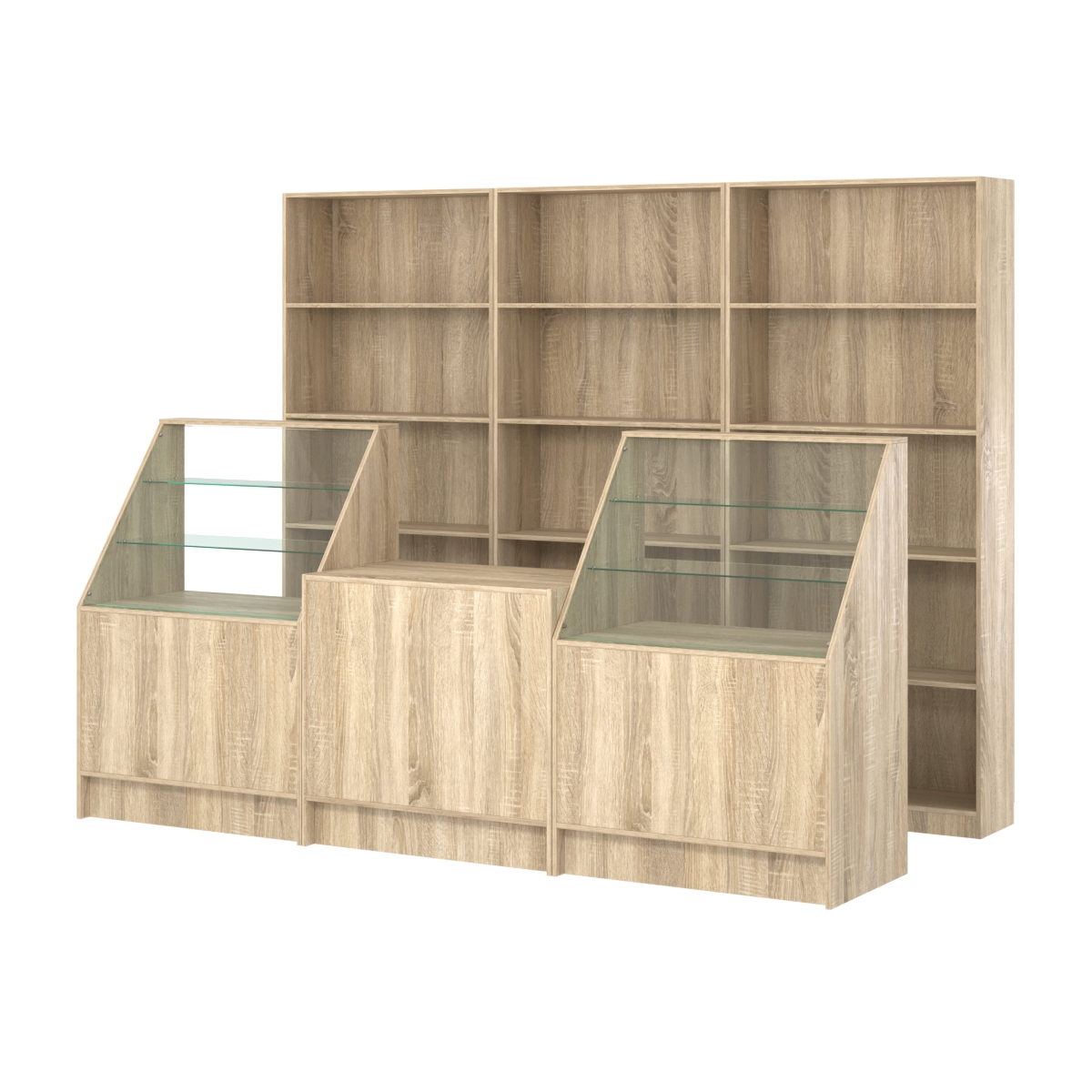 Комплект стеллажей ЭК-01 и прилавков ЭК-7 Дуб сонома