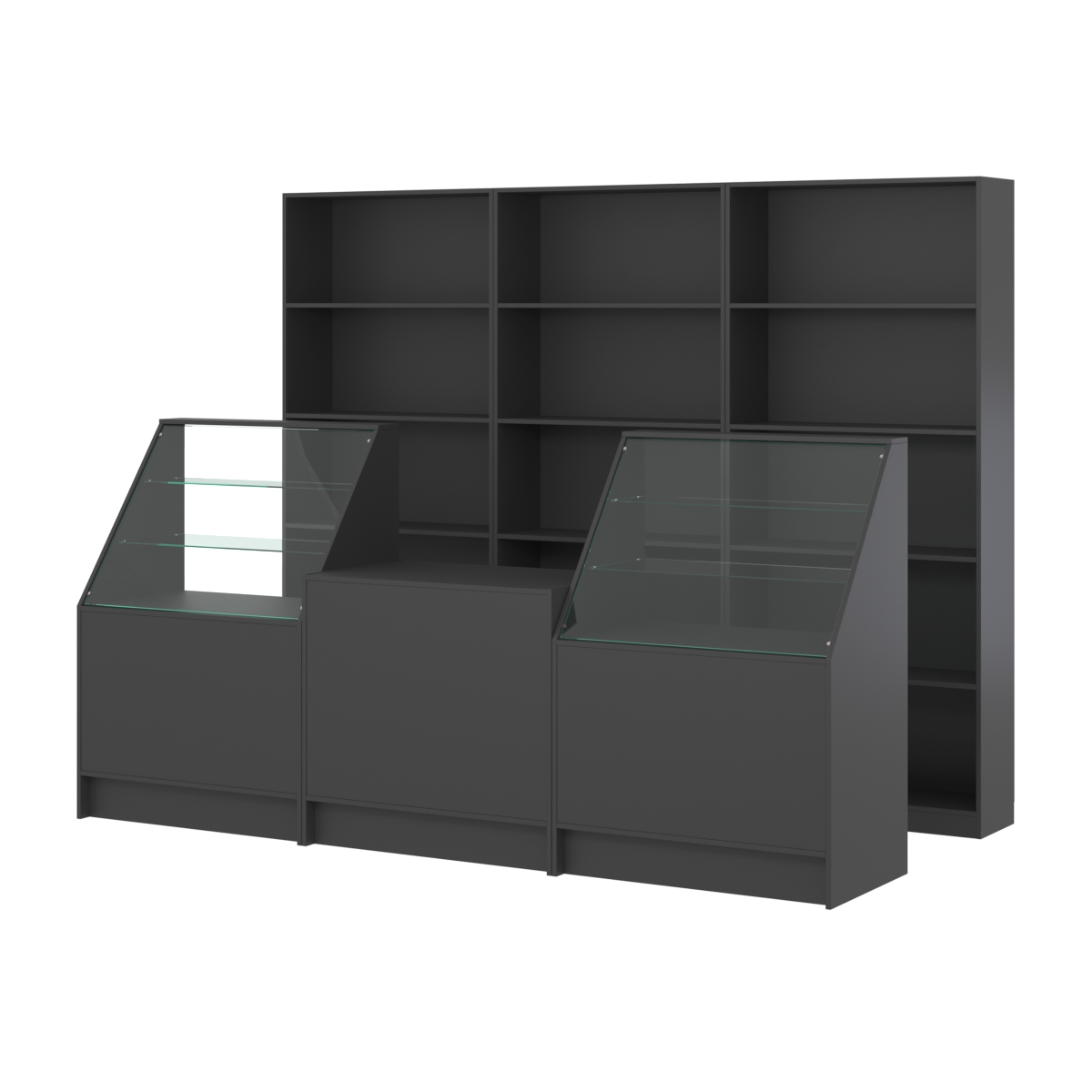 Комплект стеллажей ЭК-01 и прилавков ЭК-7 Черный