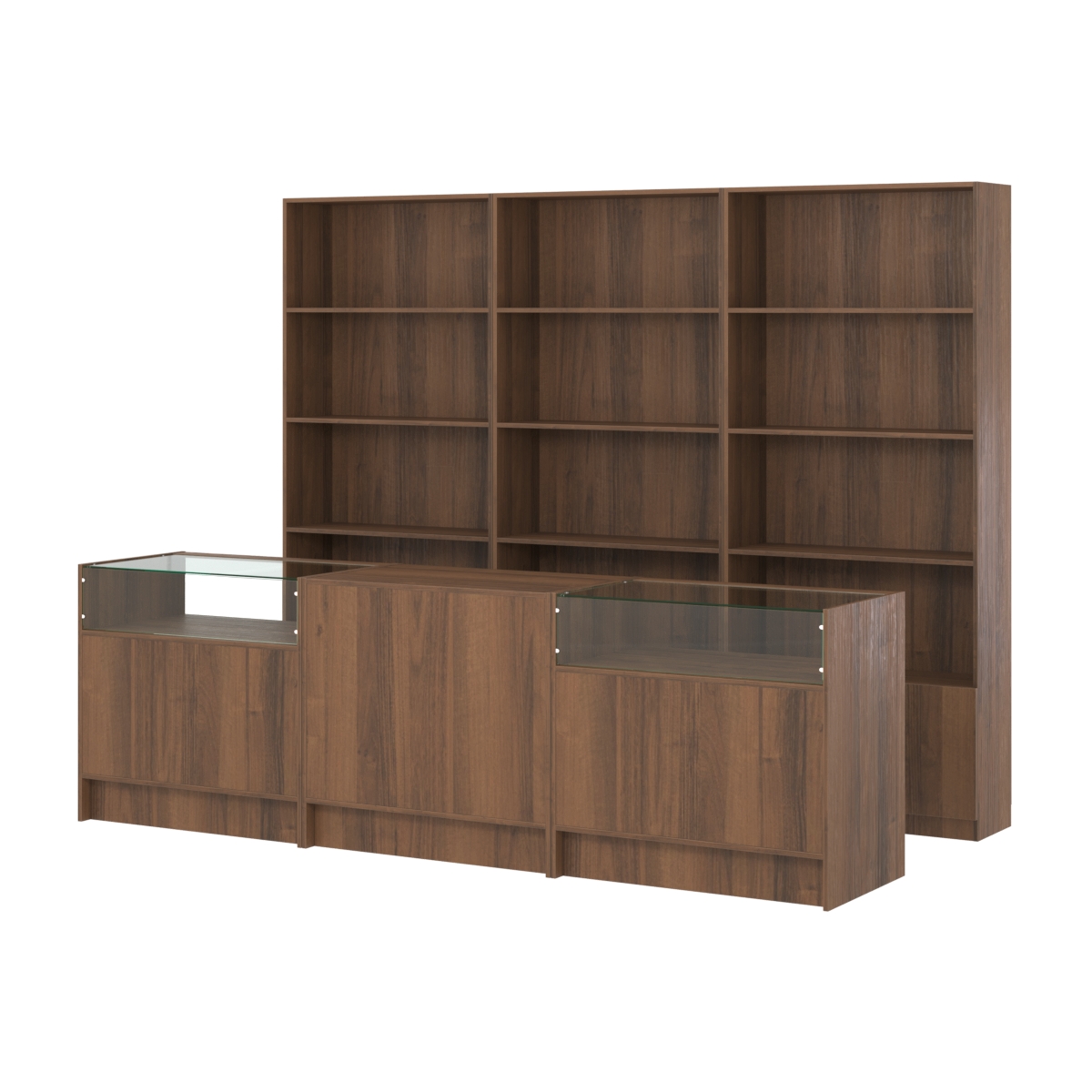 Комплект стеллажей ЭК-03 и прилавков ЭК-2 Орех