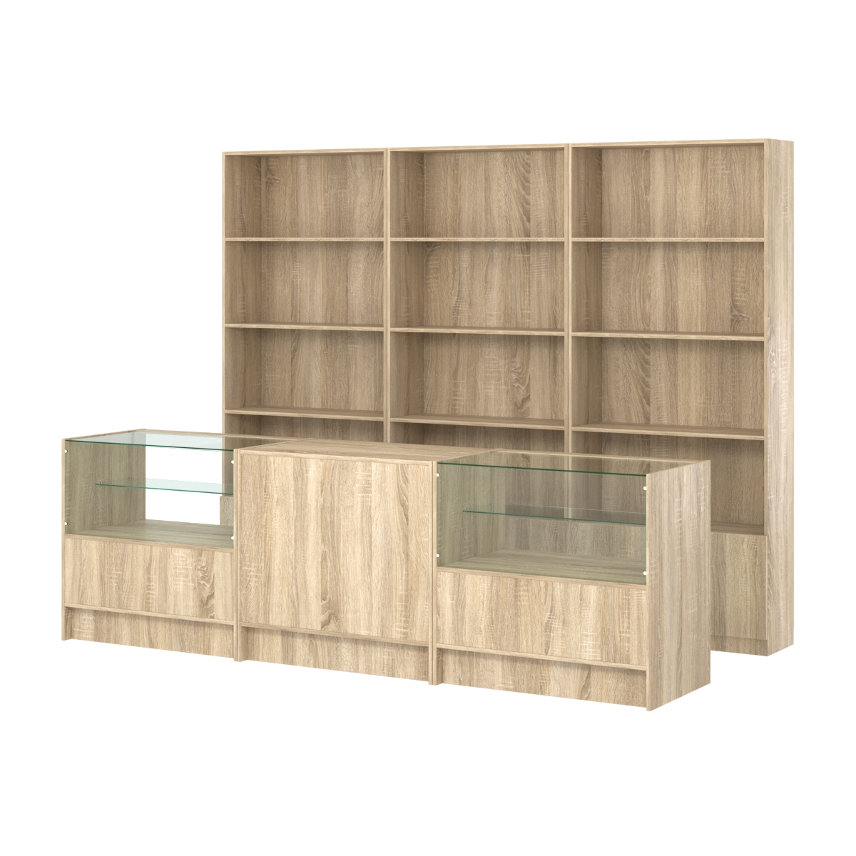 Комплект стеллажей ЭК-03 и прилавков ЭК-3 Дуб сонома