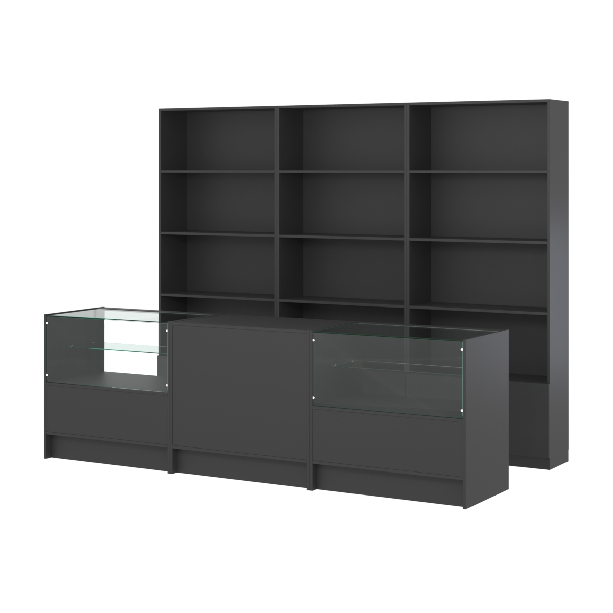 Комплект стеллажей ЭК-03 и прилавков ЭК-3 Черный