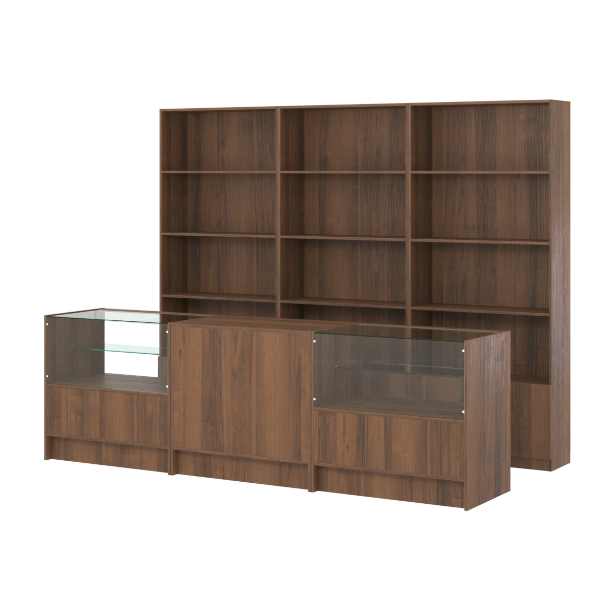 Комплект стеллажей ЭК-03 и прилавков ЭК-3 Орех