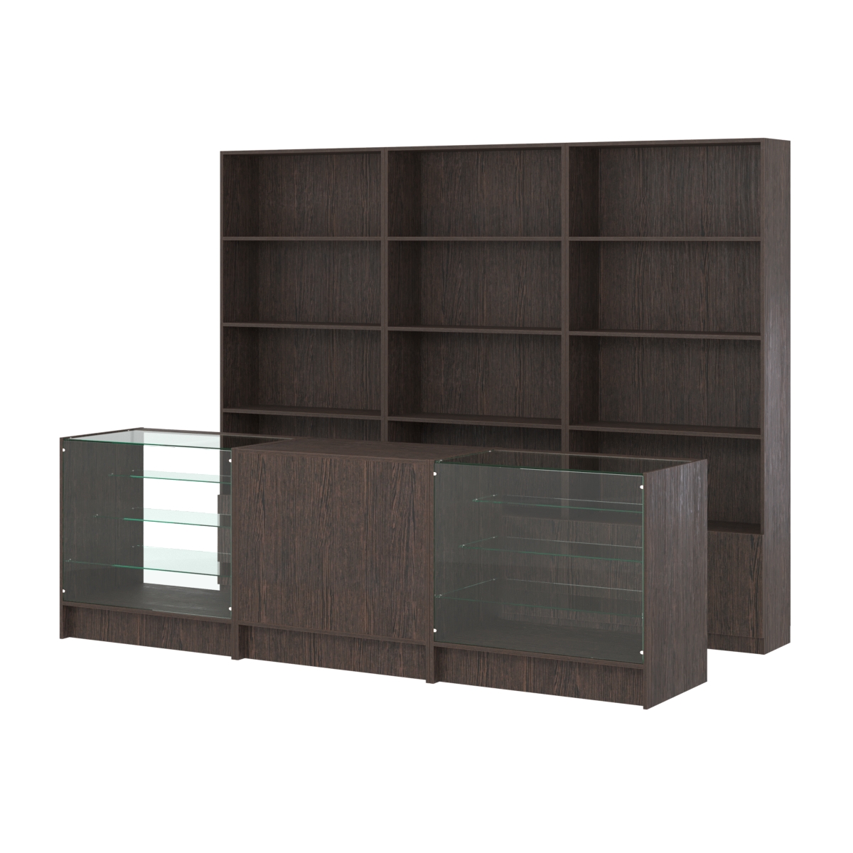 Комплект стеллажей ЭК-03 и прилавков ЭК-4 Дуб Венге