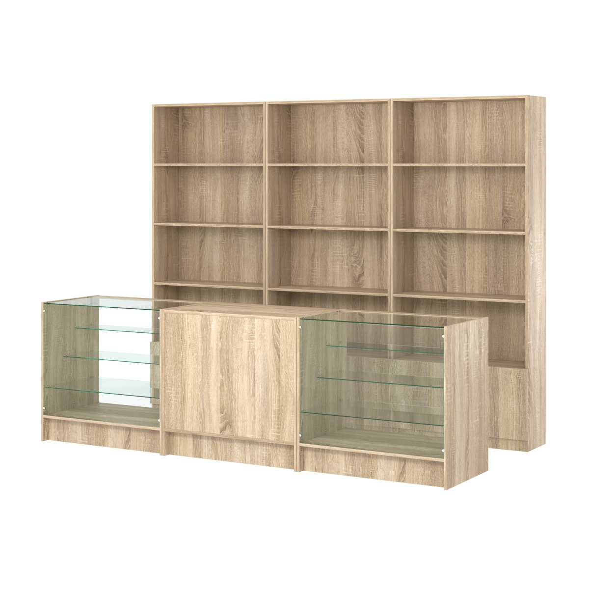 Комплект стеллажей ЭК-03 и прилавков ЭК-4 Дуб сонома