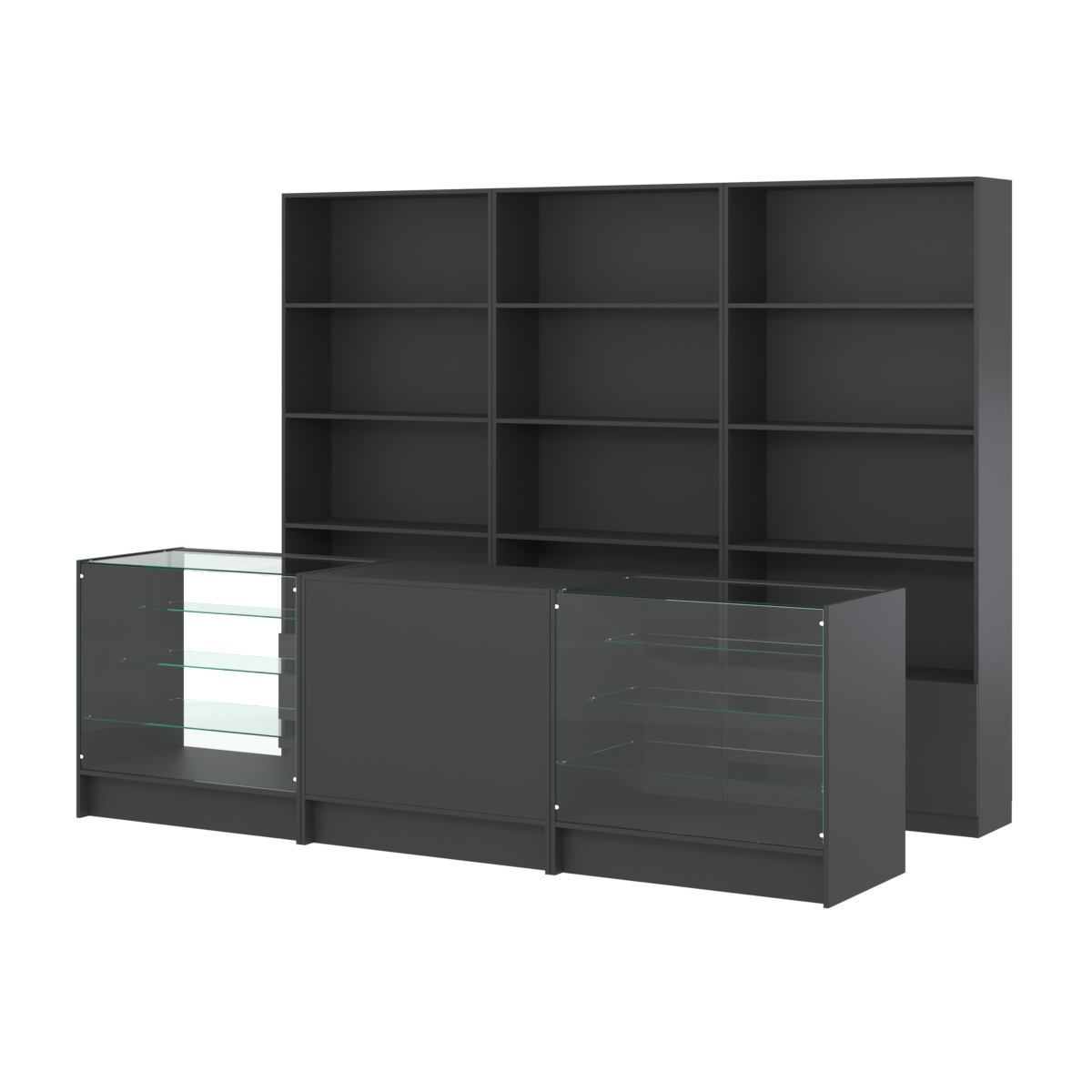 Комплект стеллажей ЭК-03 и прилавков ЭК-4 Черный