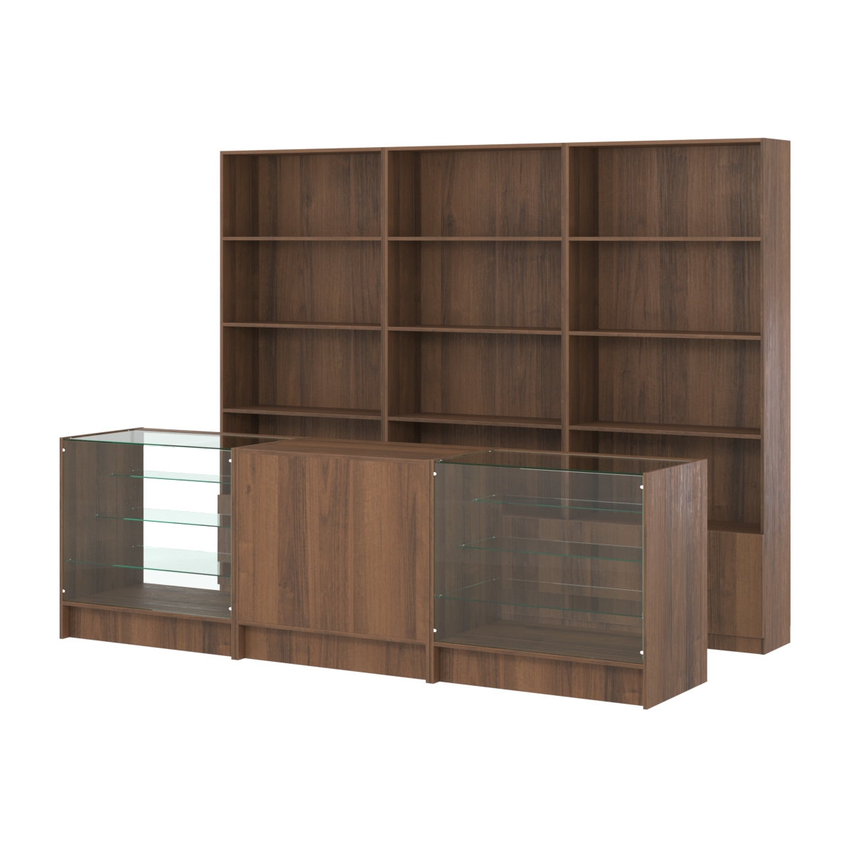 Комплект стеллажей ЭК-03 и прилавков ЭК-4 Орех